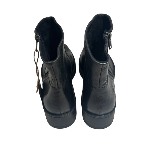 Born Women Tricia Black Leather Moto Biker Zip Ankle Boots size 10 NEW - Picture 5 of 6
